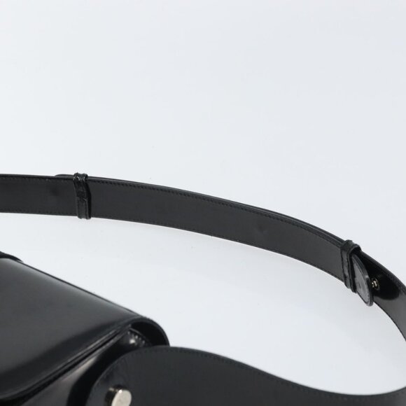 Authentic Salvatore Ferragamo Shoulder Bag Patent leather Black Silver - Picture 15 of 16